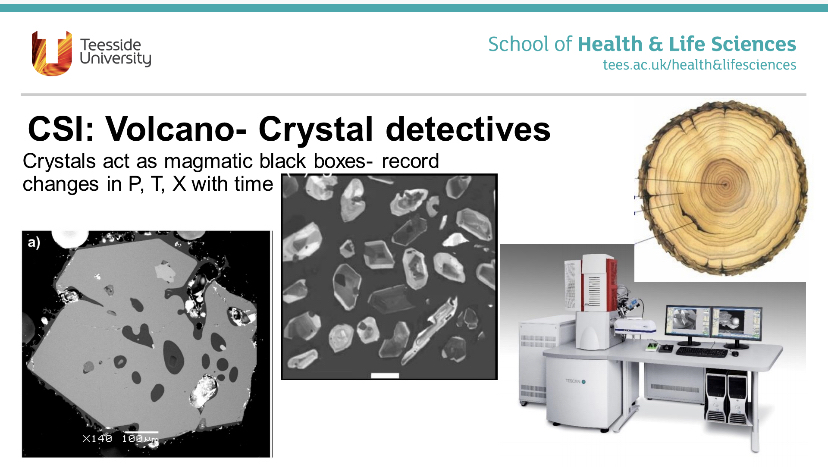 Katy Chamberlain's slides for her talk, CSI Volcano: Crystal Detectives.