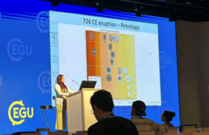 Natasha Keeley presenting at EGU
